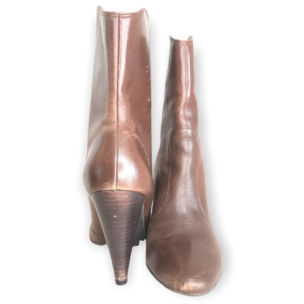 ARNOLD CHURGIN BROWN Pull-On Booties Leather Size 7.5 - Picture 5 of 5